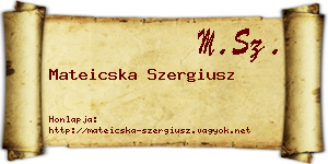 Mateicska Szergiusz névjegykártya